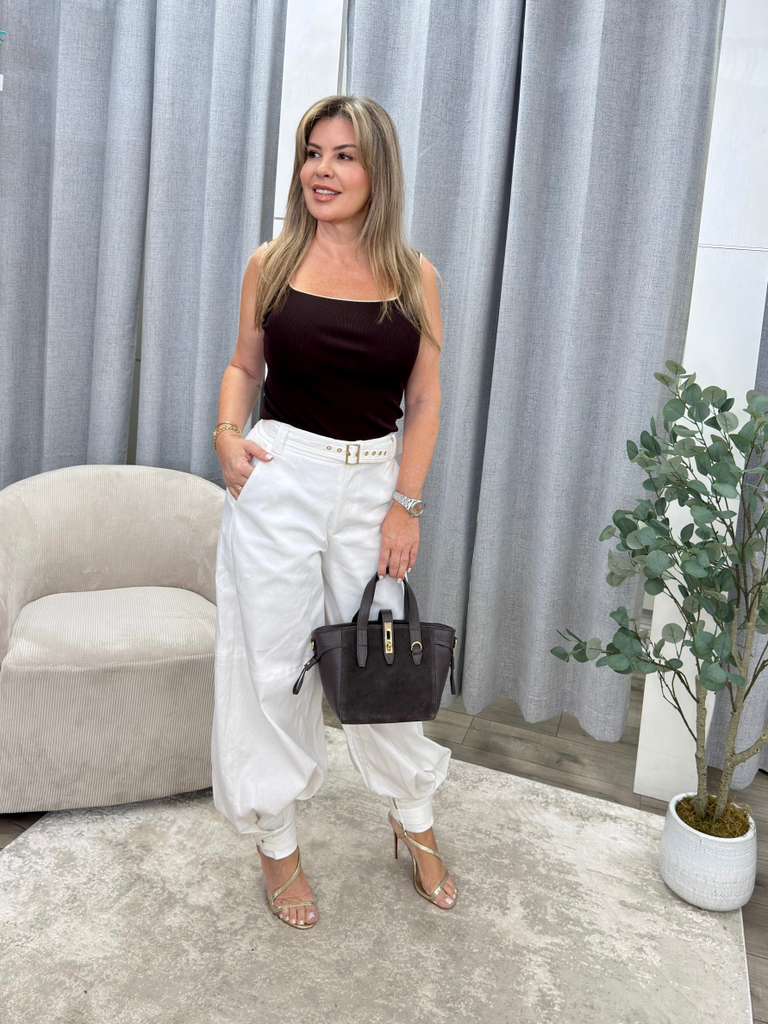 NOVA - WHITE BELTED PANTS